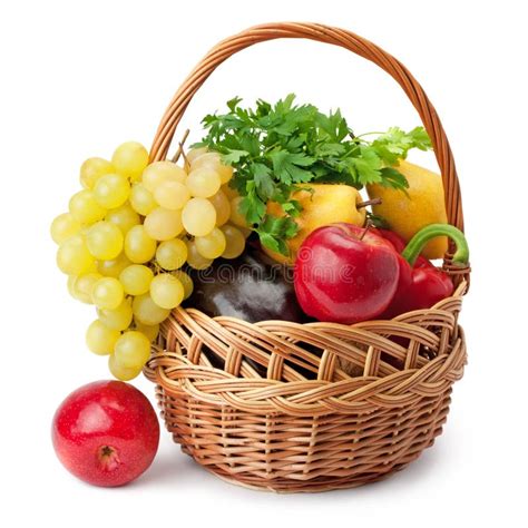 Fruits And Vegetables In A Basket Stock Photo - Image: 50644114