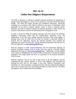 Online Due Diligence Requirements Doc Template Pdffiller