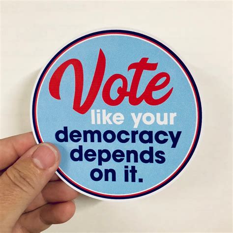 Vote Like Democracy Depends On It Vinyl Sticker Etsy