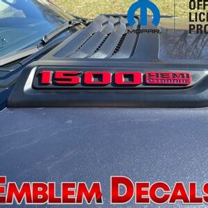 Ram 1500 DT 1500 HEMI Etorque Sport Hood Emblems Overlay Decal 2021