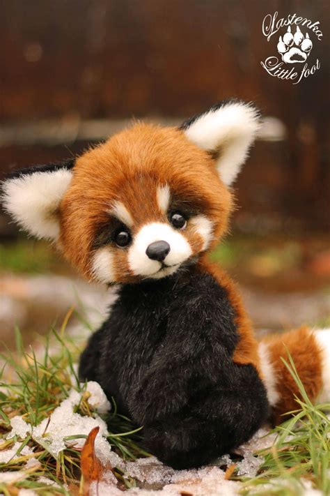 Red Panda Garnet Stuffed Toy Handmade Plush Collectible Ooak Etsy