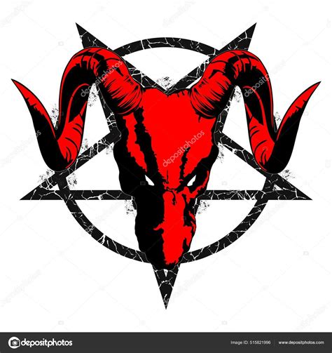 Baphomet Pentagram Goat Skull Vector Illustration Pentagram Sign