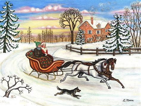 Sleigh Ride Painting By Linda Mears Fine Art America