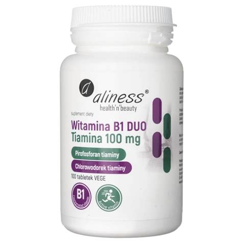 Aliness Witamina B1 Tiamina DUO 100 Mg 100 Tabletek