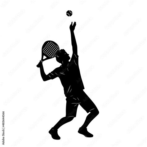 Padel Tennis Player Icon Illustration Paddle Sport Vector Graphic