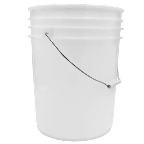 20 Liter Natural HDPE Plastic Open Head Pail W Metal Handle Pipeline