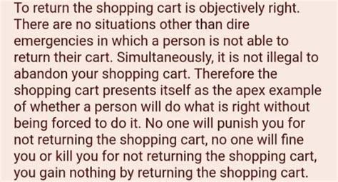 The Shopping Cart Theory Is A Simple Test To See Whos Good And Whos Bad