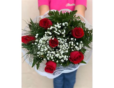 Buquê 6 Rosas Vermelhas Floricultura FLORA BARIGUI