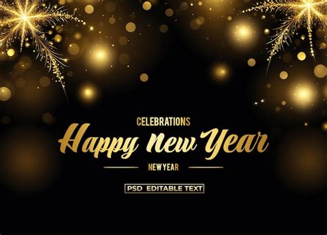 Premium Psd Happy New Year Golden Celebration Background Editable