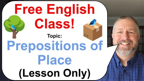 Lets Learn English Topic Prepositions Of Place 🌳🗳️🪑 Lesson Only