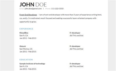 Collection Of 16 Resume Templates Using Html Css And Javascript