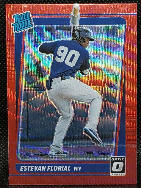 2021 Donruss Optic Rated Rookie 76 Estevan Florial RED WAVE PRIZM RC