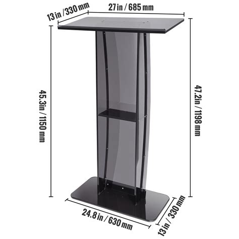 VEVOR Pupitre De Conference 68 5 X 33 X 120 Cm Podium De Presentation