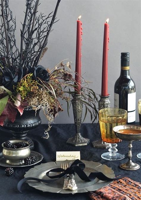 Gothic Table Setting Halloween Party Dinner Halloween Table