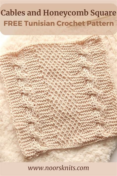 Crochet Cable Square Pattern Free Tunisian Crochet Pattern Noors Knits