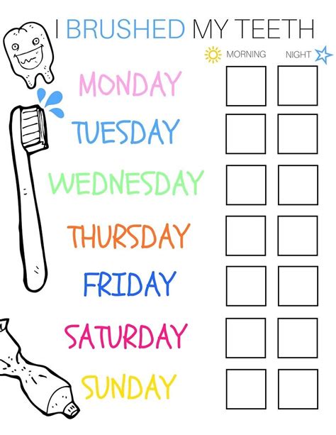 Printable Toothbrush Chart