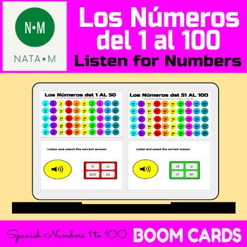 Boom Cards Los N Meros Del Al Listen For Numbers By Natam