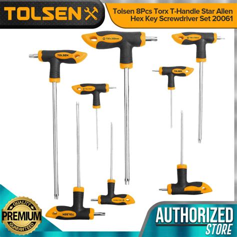 Tolsen 8pcs Torx T Handle Star Allen Hex Key Screwdriver Set T10t15