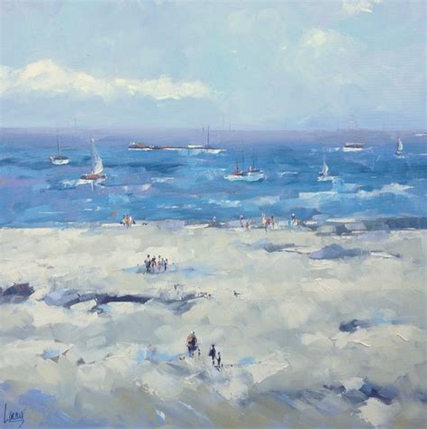 Nicole Laceur Oil Beachscene Sea Beach Colorful Impressionist