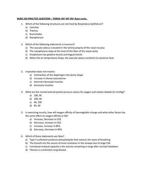 HUBS192 Progress Test 2 Toroa HUBS 192 PRACTICE QUESTION TOROA YAY