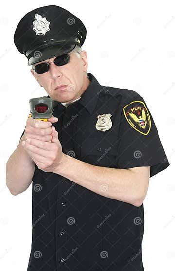 Police Officer Radar Gun Speed Trap Isolated Stock Image Image Of