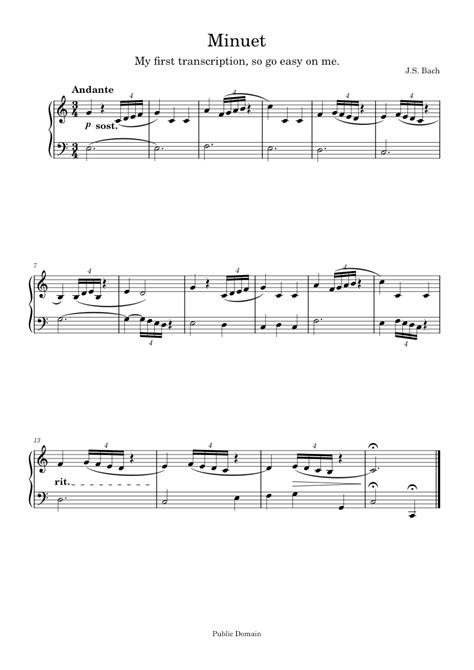 Minuet In G Major Bwv Anh114 Johann Sebastian Bach Sheet Music For Harpsichord Solo