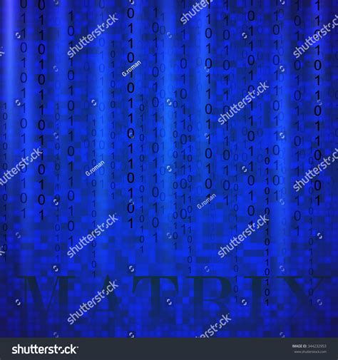 Illustration Matrix Style Binary Background Falling Vector De Stock