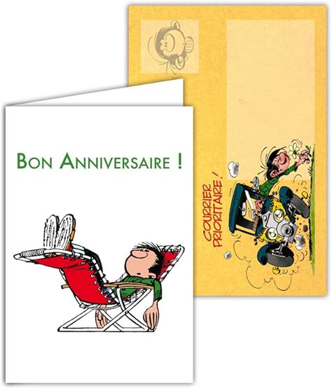 Gaston Lagaffe Glct Carte D Anniversaire Pour Tous Les Ges Avec