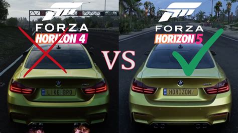 Forza Horizon 5 Vs 4 Gameplay And Engine Sounds Comparison BMW M4 YouTube