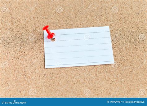 Cork Memory Board With Pinned Blank Piece Of Paper Notes Bulletin