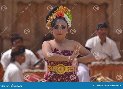 Balinese Woman Dancing Tari Pendet Dance In Bali Indonesia Editorial