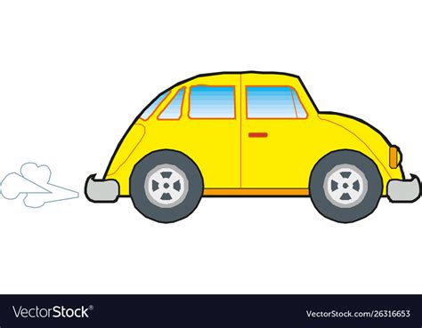 Yellow Car Icon On White Background Royalty Free Vector