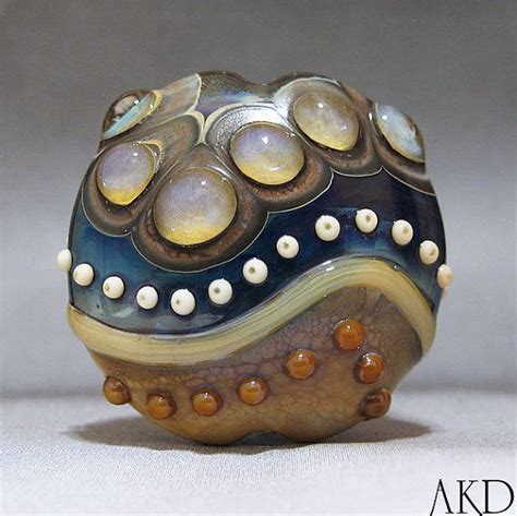 Handmade Lampwork Focal Bead Glass Sra Artisan Focal Lentil Etsy Lampwork Focal Bead