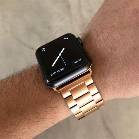 Apple Watch Series Matte Stainless Steel Metal Links Bracelet