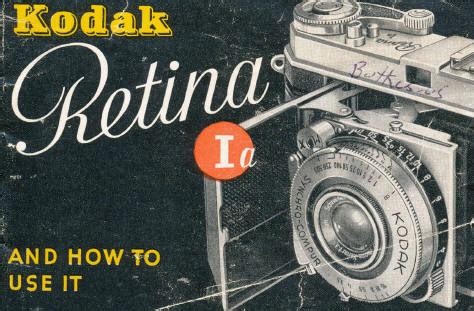 Kodak Retina Ia instruction manual, KODAK RETINA Bedienungsanleitung ...