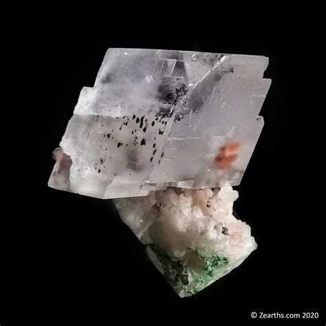 Large Rhombohedral Clear Calcite Crystal With Mottramite From Tsumeb