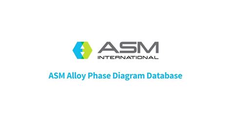 Asm Phase Diagram Database Asm Handbook Volume 3 Alloy Pha