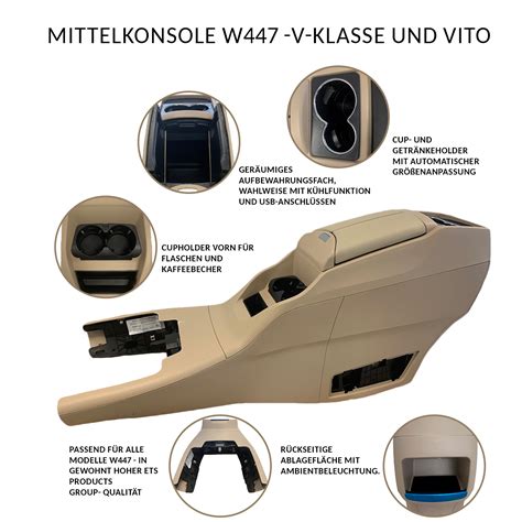 Mittelkonsole F R Mercedes Benz Vito V Klasse W Beige Ets Products