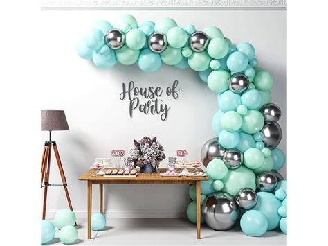 Kit De Guirnalda De Globos Verde Menta Piezas Plata Etsy M Xico