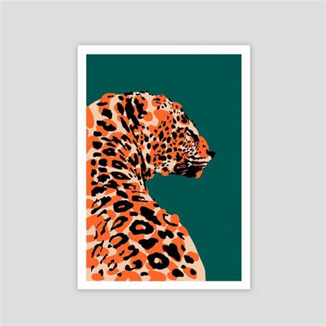 Pop Art Leopard Print Wall Art Poster A Green By Harperandblake