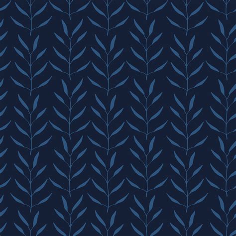 Dark Blue Floral Pattern with Herbs and Leaves 21529693 Vector Art at Vecteezy