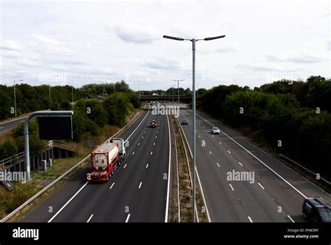 M4 motorway at junction 12, road run between London and Wales and is ...