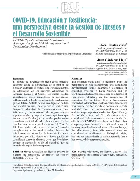 PDF COVID 19 Educación y Resiliencia una perspectiva desde la