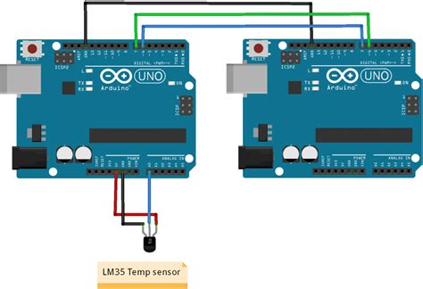 Wired Communication Between Two Arduinos Circuit Basics