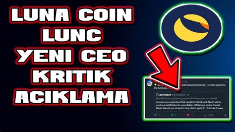 LUNA COİN LUNC YENİ CEO ÖNEMLİ ACIKLAMA FON DAĞITIMI lunc luna