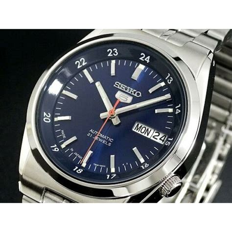 Seiko Snk J Snk Automatic Jewels Blue Dial Stainless Steel