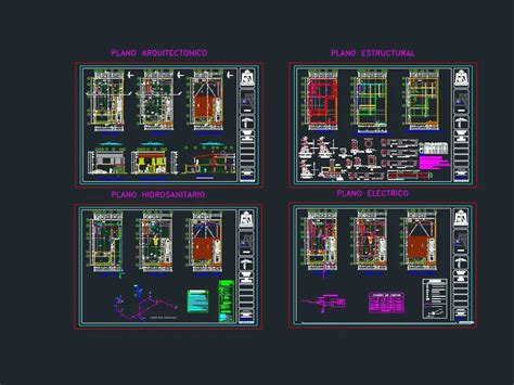 Proyecto Ejecutivo Casa Medio Residencial En Autocad Librer A Cad