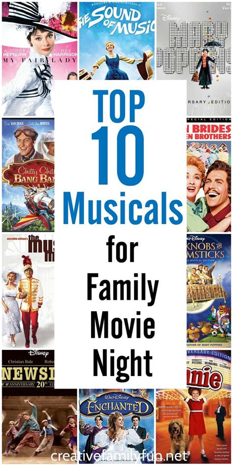 Top 10 Musicals for Family Movie Night - Creative Family Fun | Family ...