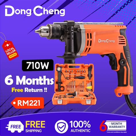 Dongcheng 710W Impact Drill Combo Kit Powerful Screwdriver Hammer Drill