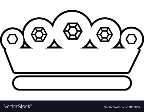 King Crown Icon Outline Line Style Royalty Free Vector Image